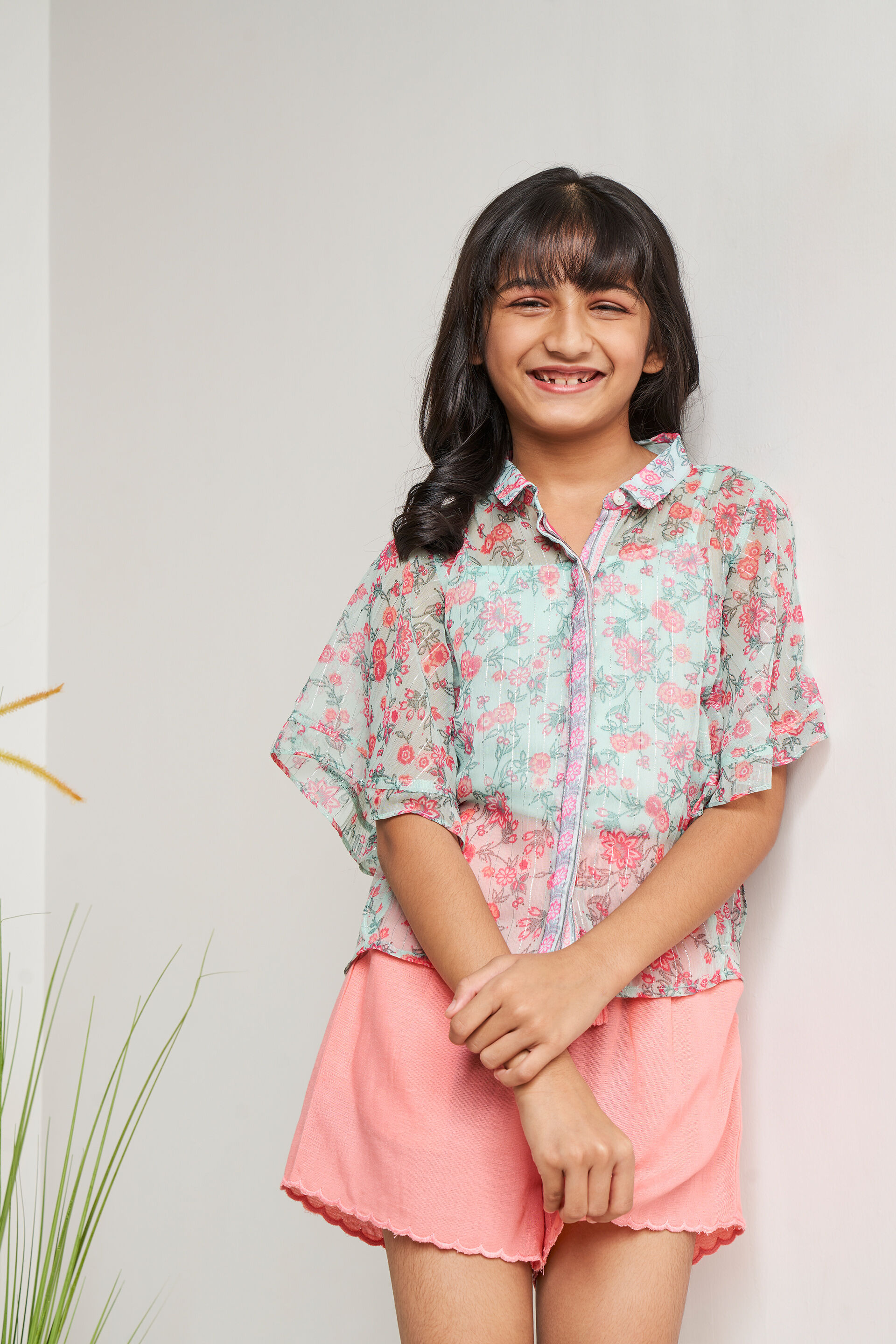 Mint Floral Straight Top, Mint, image 3